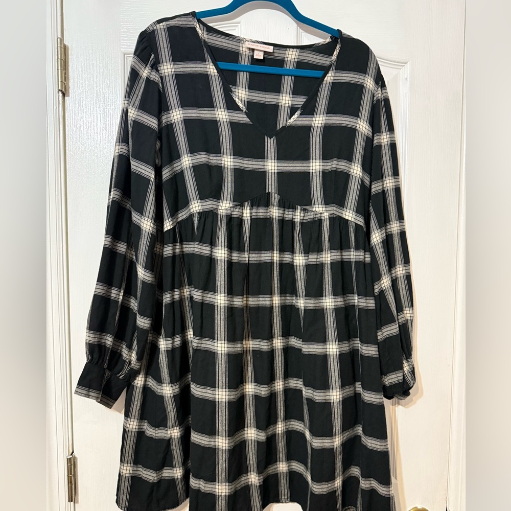 Knox Rose Black Plaid Dress